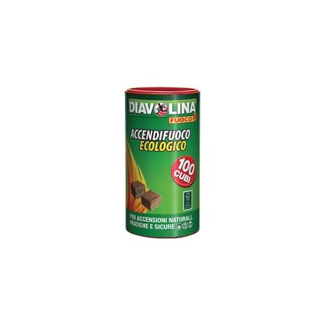 DIAVOLINA ACCENDIFUOCO ECOLOGICO IN BOX 100 PZ.- - conf. 100 pz - 6 pezzi DIAVOLINA