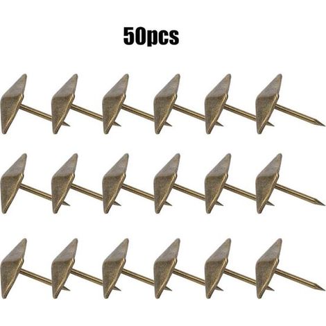50 boutons de meubles carrés, anthracite (12 x 18 mm), clous décoratifs pour canapés, lits et portes (1/5)