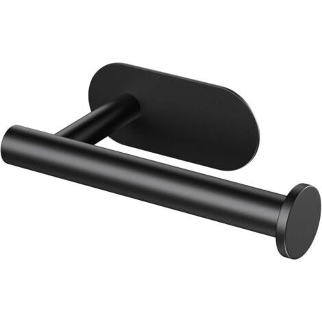 Toilettenpapierhalter, selbstklebend, ohne Bohren, Toilettenrollenhalter, hochwertiger Edelstahl 304, starker, wasserfester 3M-Kleber – Schwarz