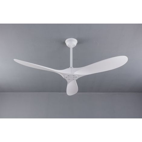 Ventilateur de plafond blanc 60 pouces sans lumière avec télécommande, pales ABS, moteur DC réversible, fonction minuterie, ventilateur de plafond moderne pour intérieur et extérieur pour chambre, sal (1/5)