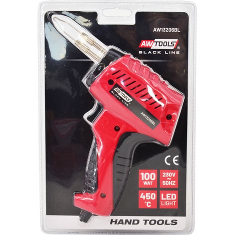 Fer à souder Awtools pour transformateur 100 W/poignée TPR, fil noir (1/3)