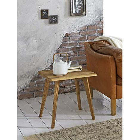 Table d'appoint carrée 45 cm en chêne massif (1/3)