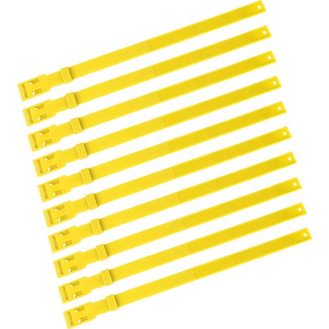 Lot de 10 colliers en PU de 58 cm (23 pouces) réglables pour animaux de ferme (vaches, chevaux, moutons), jaune (1/5)