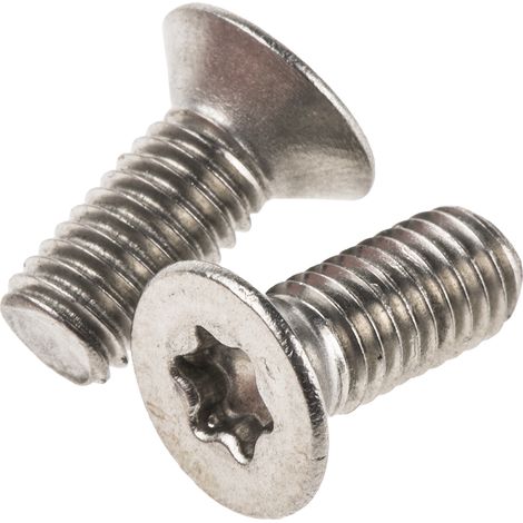 Vis de sécurité inviolables RS PRO M5 à tête Fraisée Etoile en Acier Inoxydable, 12mm ( Prix pour Sachet de 50 )