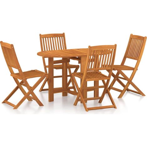 Set da pranzo da giardino da 5 pz in Legno Massello di Acacia vidaXL (1/5)