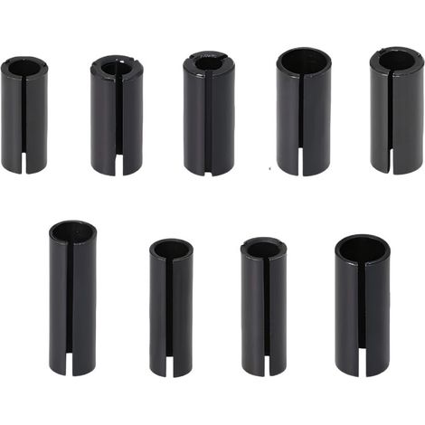 Lot de 9 manchons de réduction pour défonceuse - Pince de serrage - 9 tailles - Chuck Collet - Tige adaptateur pour défonceuse - Douille de serrage pour défonceuse (1/5)