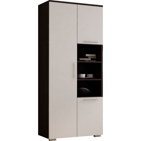 Armadio APOLLO, APPENDIABITI, MENSOLA, 80 CM, WENGÉ, BIANCO OPACO (1/4)