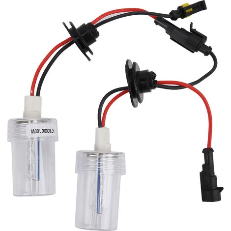 Paire de phares H7 Xenon HID 100W 8000K Bleu, ampoules auto 12V, éclairage puissant pour voiture, lot de 2 ampoules homologuées route. (1/5)