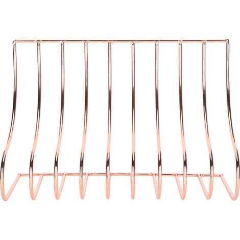 Lot S‑étagère en fer forgé en forme de S pour livres, classeurs et rangement, bureau à domicile, couleur or rose (1/5)