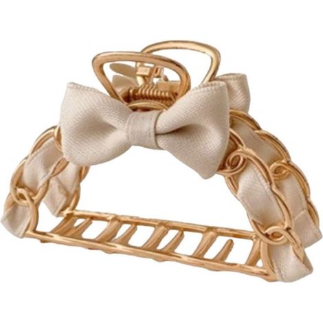 Ecarla Haarspange XL Gold mit beiger Schleife SP261K (1/2)