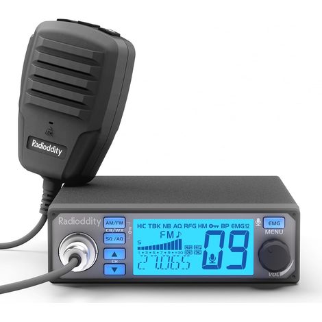 Radio CB Portable Émetteur-récepteur avec Réduction du Bruit, AM FM, 4W, Canal d'urgence Instantané 9/19, Micro Portatif et écran rétroéclairé 7 Couleurs, pour Les Camionneurs (1/5)