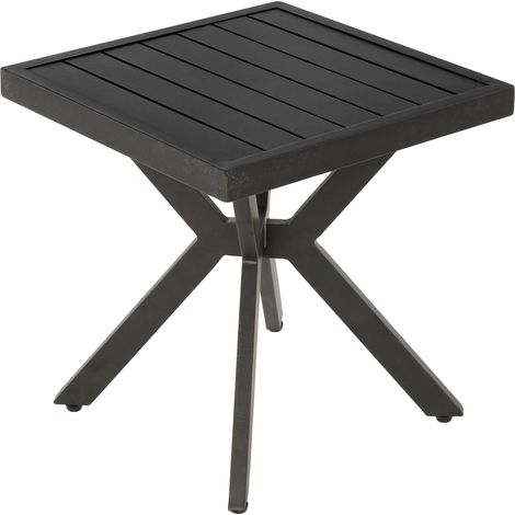 Tavolino laterale quadrato da esterno in alluminio marrone scuro 45 x 45 x 47 cm (1/5)