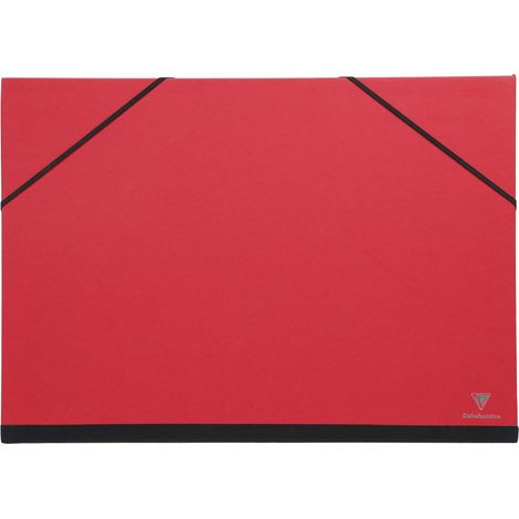 Clairefontaine 144605C - Cartella portadisegni con chiusura con elastico 26x33 cm, rivestimento carta Maya rosso (1/5)