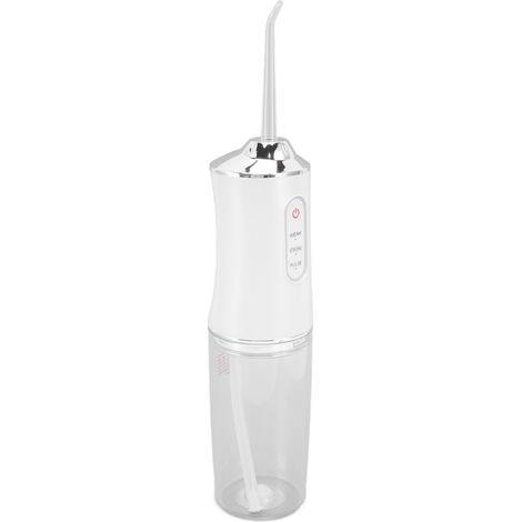 Hydropulseur Dentaire Portable Sans Fil - 4 Buses, Élimine la Mauvaise Haleine, Étanche, Irrigateur Buccal Électrique Blanc (1/5)