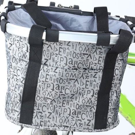 Panier à vélo pliable et amovible pour guidon - Sac de transport en toile (1/5)