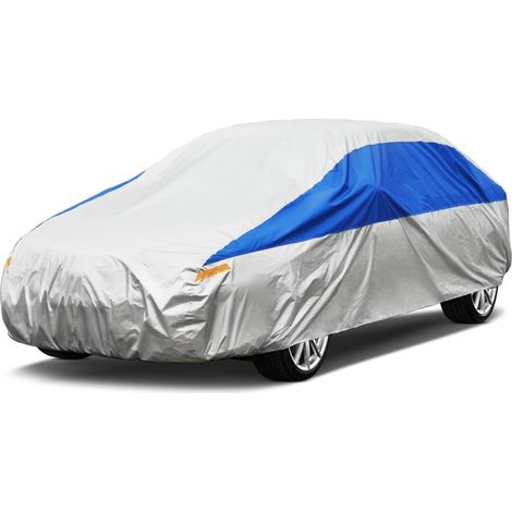 Housse de voiture imperméable toutes saisons pour automobiles, housse de voiture complète résistante à la neige, au vent, protection UV, ajustement universel pour berline (convient aux berlines,2 Fit  (1/5)