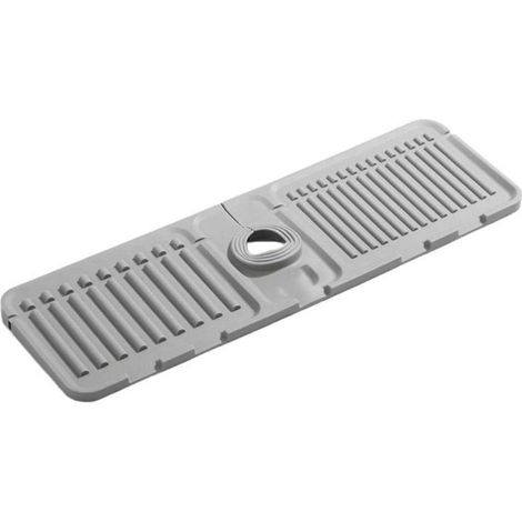1 Tapis de robinet en silicone, 38x12 cm, absorbant et antidérapant, pour évier de cuisine et salle de bain (1/5)