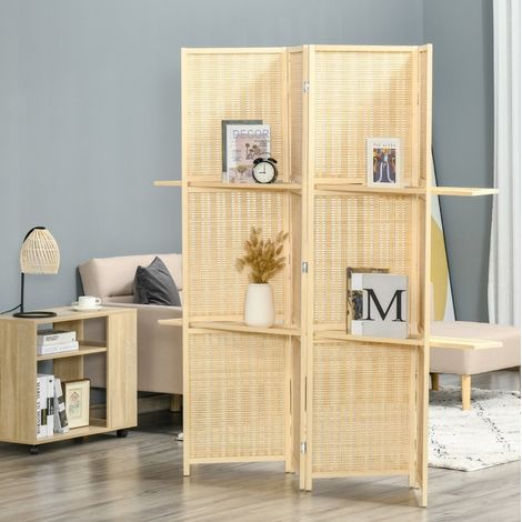 Paravent 4 panneaux bambou pliable 180x180 cm HAVRYA (1/3)