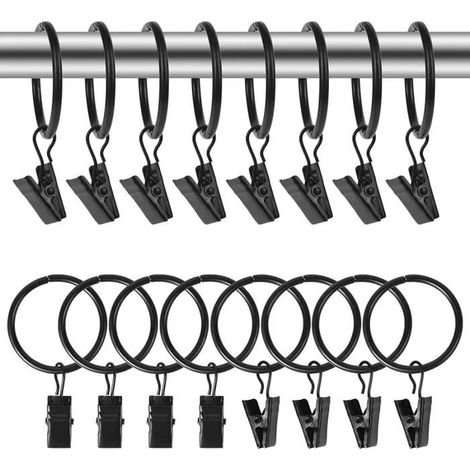 nneaux de Rideaux avec Clips cier Inoxydable, nneaux de Rideaux Diamètre intérieur 32mm, ntirouille Clips de Rideaux pour Salle de (1/4)