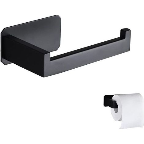 Devidoir Papier Toilette Acier Inoxydable Derouleur Papier Toilette Mural Original Sans Percage Noir Porte Papier Toilette Adhesif 3M Pour Decoration Salle de Bain WC Accessoire Cuisine-- (1/5)