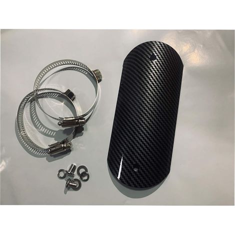 Pare Chaleur echappement Tuyau d'échappement de Moto Protecteur de Bouclier de Carbone Protecteur de Protection de Chaleur Couvercle Anti-brûlant de Protection (1/5)