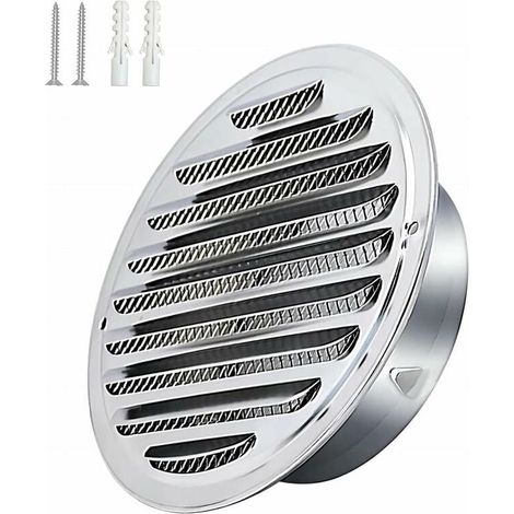 Acier Inoxydable Rond Grille de Ventilation de Tuyau D'échappement 150mm, Capot de Sortie D'air, Grille D'évacuation D'air Ronde, Hotte de Désenfumage Avec Moustiquaire (1/5)