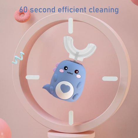 Brosse à dents électrique en forme de U pour enfants, brosse à dents automatique sonique à nettoyage à 360 degrés avec étanchéité (1/5)