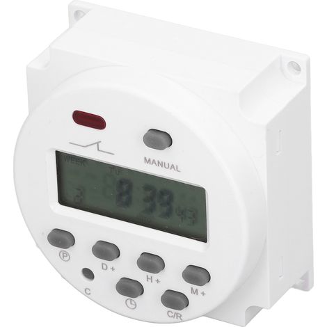 Minuteur Numérique LCD avec 16 Programmes Marche/Arrêt, Relais Interrupteur pour 220-240V AC, Contrôle Électronique (1/5)