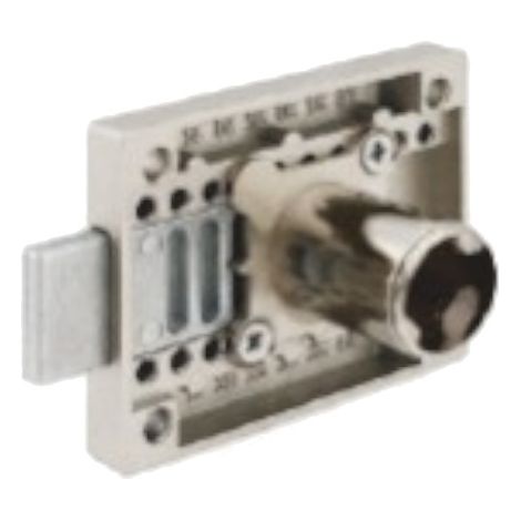 Serrure à plaquer nickelé mono point UNO 55x42mm axe réglable réversible - OJMAR - 796516.11NI