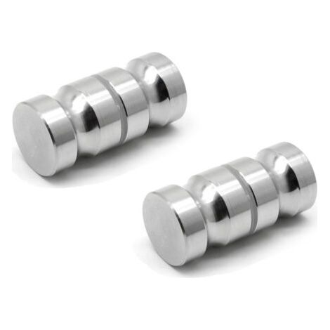Set mit 2 soliden Einzelknopf-Griffen, runder Duschkabinentürgriff, Aluminiumlegierung, poliertes Chrom-Finish (1/5)