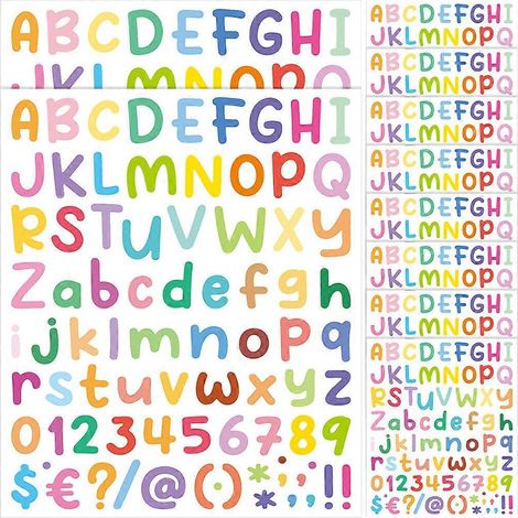 10 feuilles d'autocollants alphabet, chiffres et lettres à faire soi-même pour panneaux, portes, fenêtres et voitures-22.9x19.3cm (1/4)