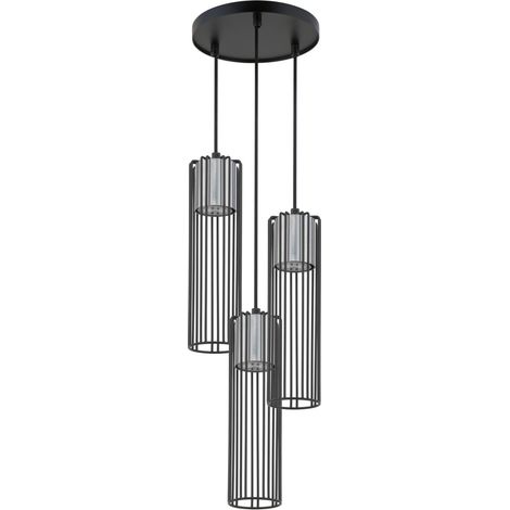 Suspension indus noire/argent Ø20cm 3xGU10 Fobia Sigma (1/3)
