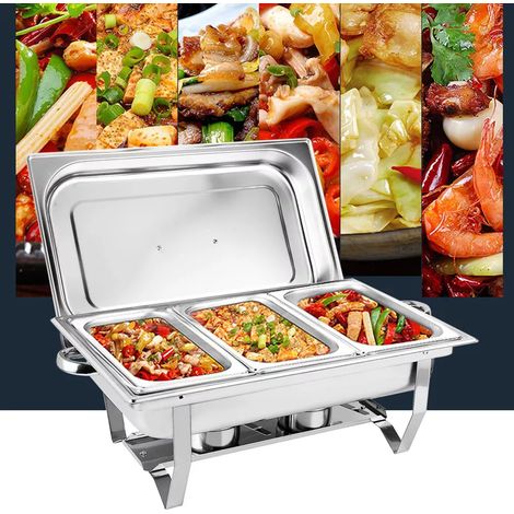 Buffet-Bratpfannenset 33L aus Edelstahl zum Erhitzen von Catering-Lebensmitteln (1/5)