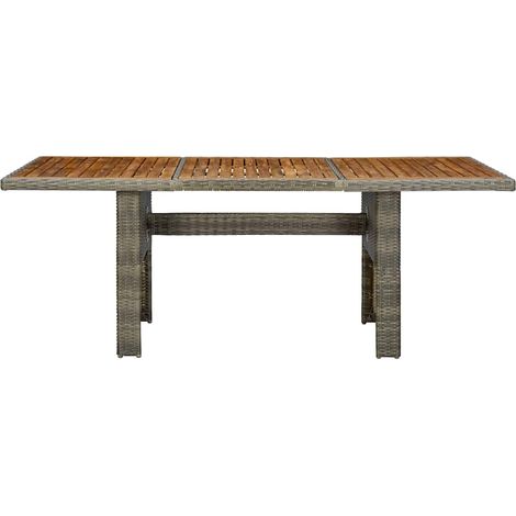 Maison Exclusive - Gartentisch Braun Poly Rattan und Akazie Massi