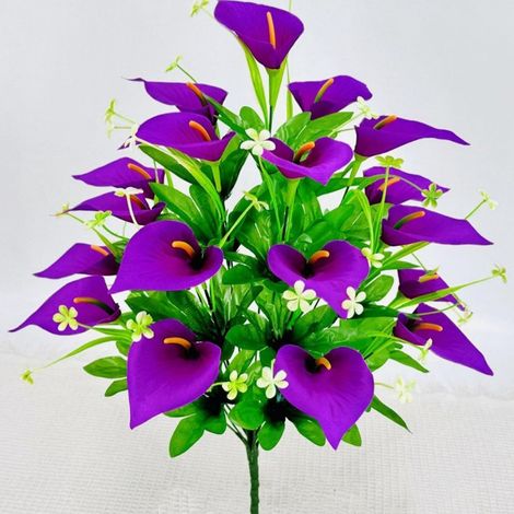 Lotus De Fer À Cheval Artificiel Bundle - True Touch Simulation Fleur, Lotus De Fer À Cheval Décoration, Violet (1/5)