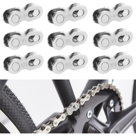 9 Paire Attache Rapide Chaîne, Connecteurs De Chaîne De Vélo, Vtt Fixation Rapide Pour Maillons, Pour Maillons De Chaîne De Vélo 6-7-8, 9, 10 Vitesses