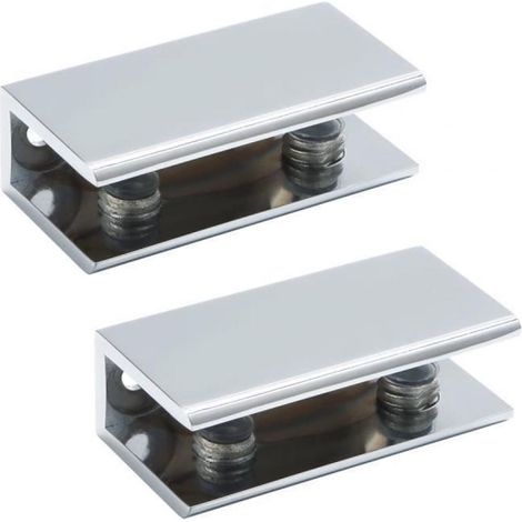 Supports pour étagère en verre, set de 2, clips en acier inoxydable, pour verre 8 à 12 mm (1/4)