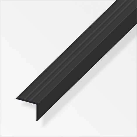 alfer Treppenprofil 1 m, 25 x 21 mm PVC (Kunststoff) glatt schwarz Treppenkantenprofil