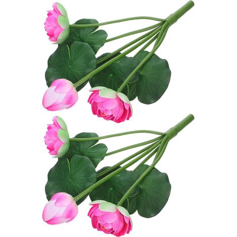 Décoration de Lotus Artificiel en Eva Fleurs de Lotus Artificielles 2pcs et Bouquets de Fleurs Artificiels pour Fête Estivale pour Mariage et Salon (1/5)