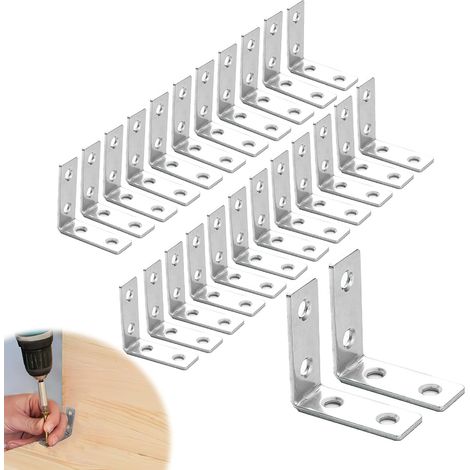 25pcs Equerre Metal 40x40x15mm, Equerre Fixation, Equerre De Fixation Metal, Connecteurs De Fixation Robustes Pour Bois, Protection Anti-Corrosion Et Montage Facile Équerres De Fixation (1/5)