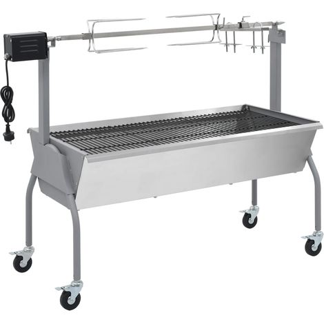Rôtissoire pour barbecue électrique-Barbecue avec broche tournante Acier inoxydable 588027 (1/5)