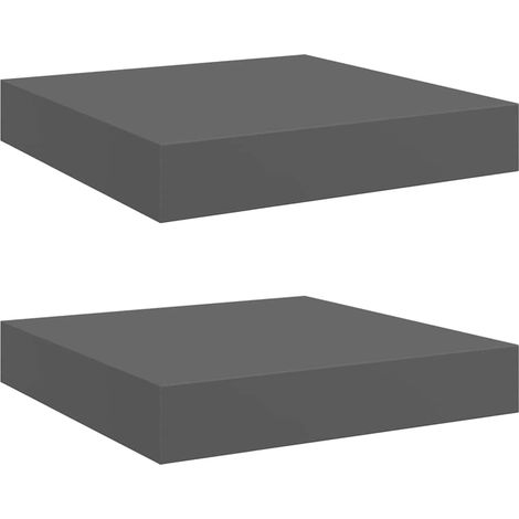 Maison Exclusive - Schweberegale 2 Stk. Hochglanz-Grau 23x23,5x3,