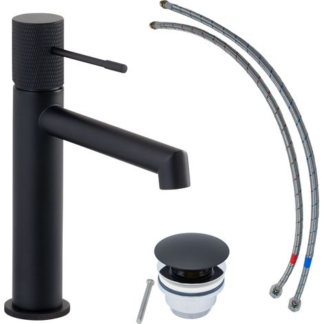 SCHÖNER WOHNEN-Kollektion Waschtischarmatur KADIA M, Wasserhahn geeignet für wandhängende Waschbecken in Ihrem Bad, Mattschwarz
