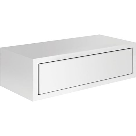 Étagère murale avec tiroir, table de chevet suspendue, étagère murale, blanche, 45 x 14,3 x 23,7 cm - Legolo Maxi (1/4)