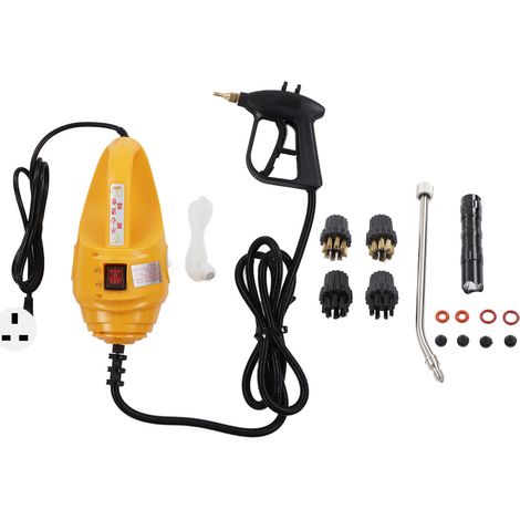 Tragbarer Hochdruckdampfreiniger, Hochtemperatur-Reinigungsgerät mit 4 Bürsten, 2600 W, UK-Stecker (220 V)