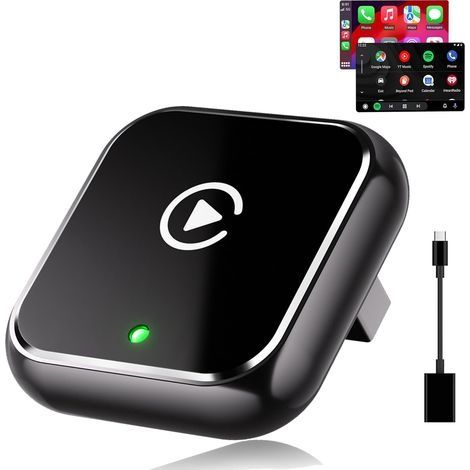 Adaptateur CarPlay sans fil 2 en 1 – Compatible iPhone/Android – Bluetooth 5.3 et WiFi 6 – Connexion automatique – Pour 927+ voitures (1/5)
