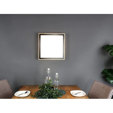 LED Wandleuchte SOLSTAR für Wand & Decke Holzdesign, Quadrat 28x28cm (1/5)