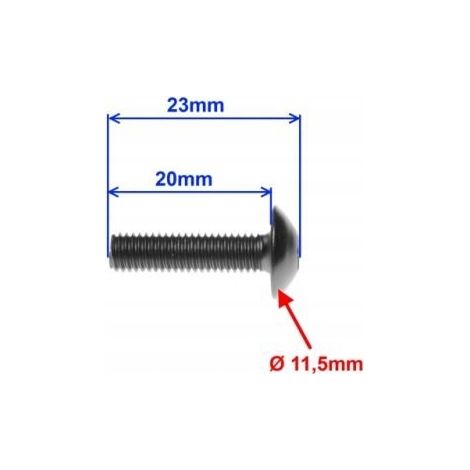 Tornillo de carenado de aluminio 5x20 negro para motocicleta, scooter y quad (1/2)