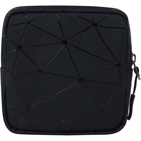 Étui De Rangement De Serviettes Hygiéniques Tampons 2 Pièces Pochette Serviette Hygienique Mini Boite Petite Trousse De Protection Menstruelle Avec Fermeture Éclair Pour Femmes (Noir) (1/5)