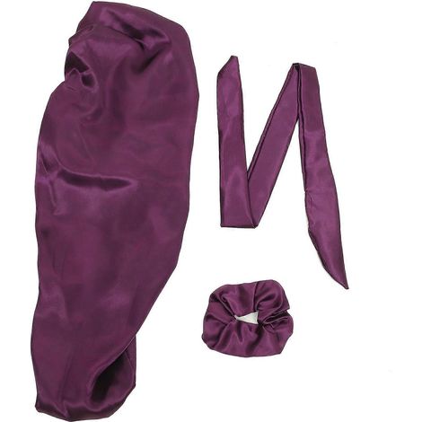 1 Ensemble de bandeau, bonnet de nuit pour cheveux bouclés, bonnet de nuit en ruban de soie, bonnet de nuit délicat en satin pour femme (1/5)